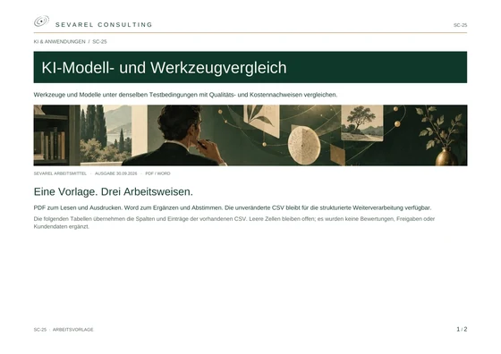 Titelseite: KI-Modell- und Werkzeugvergleich